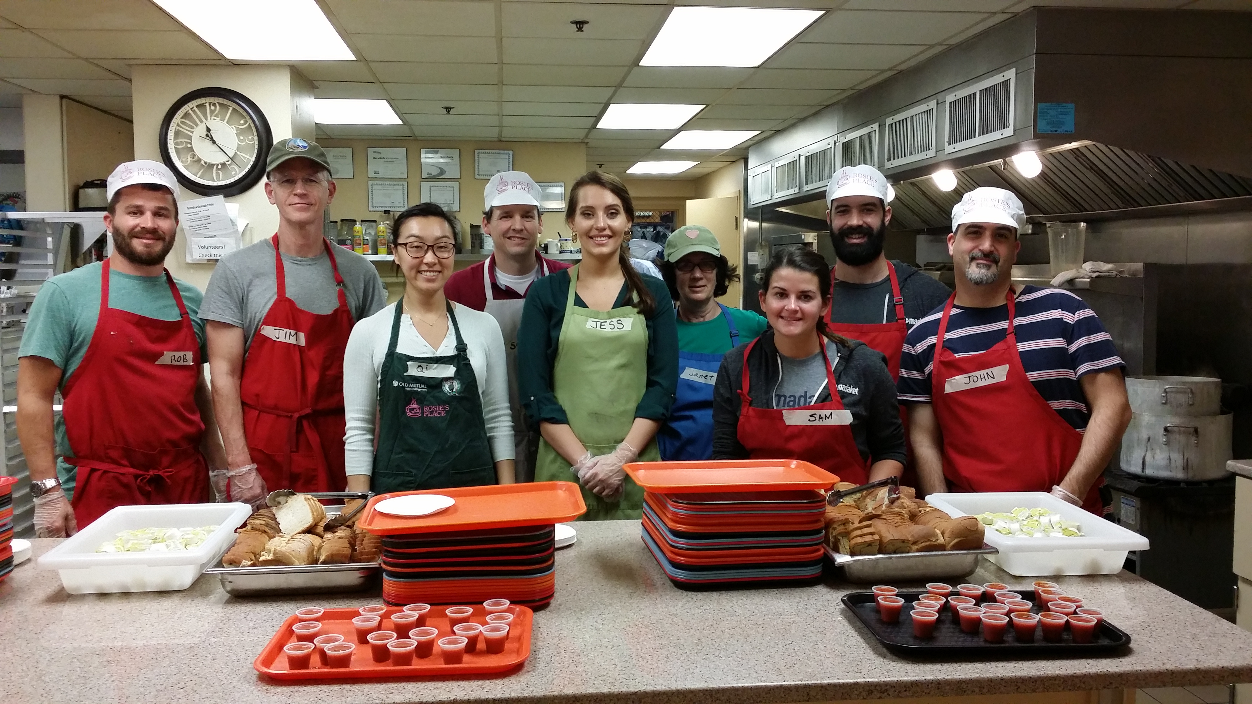 Madaket team members served over 170 meals during the lunchtime shift at Rosie’s Place