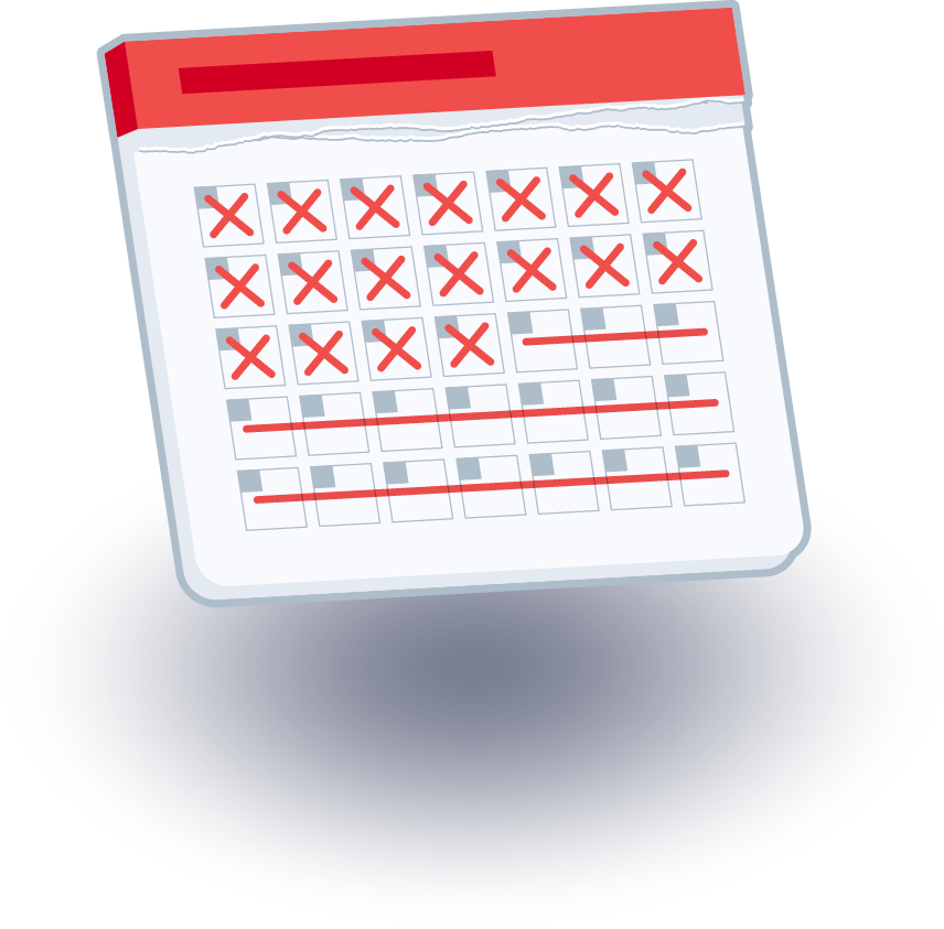 Icon graphic of a calendar