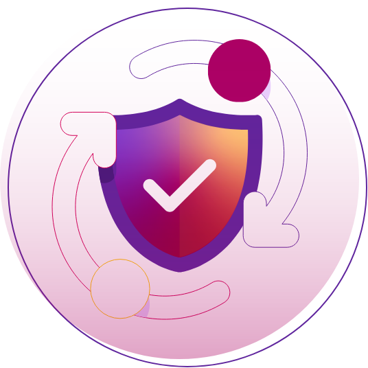 Round icon to represent The sweet synchronization for all your provider data needs.